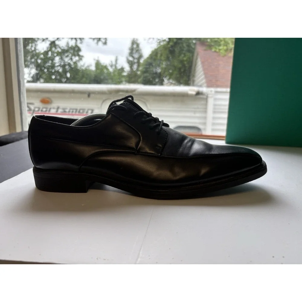CALVIN‎ KLEIN Earl Dress Shoes Black Leather Lace-Up Men's Size 12 Formal